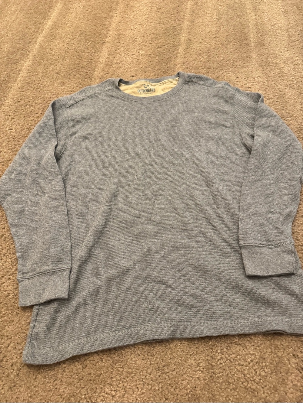 Men's Crewneck Thermal Knit Sweater - Gray